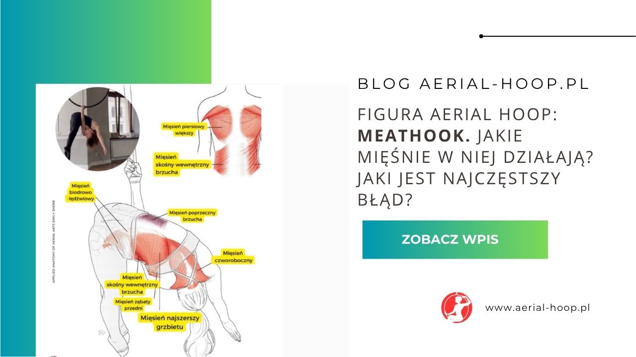 Figura Aerial Hoop: meathook. Jakie mięśnie w niej działają i jaki jest najczęstszy błąd?